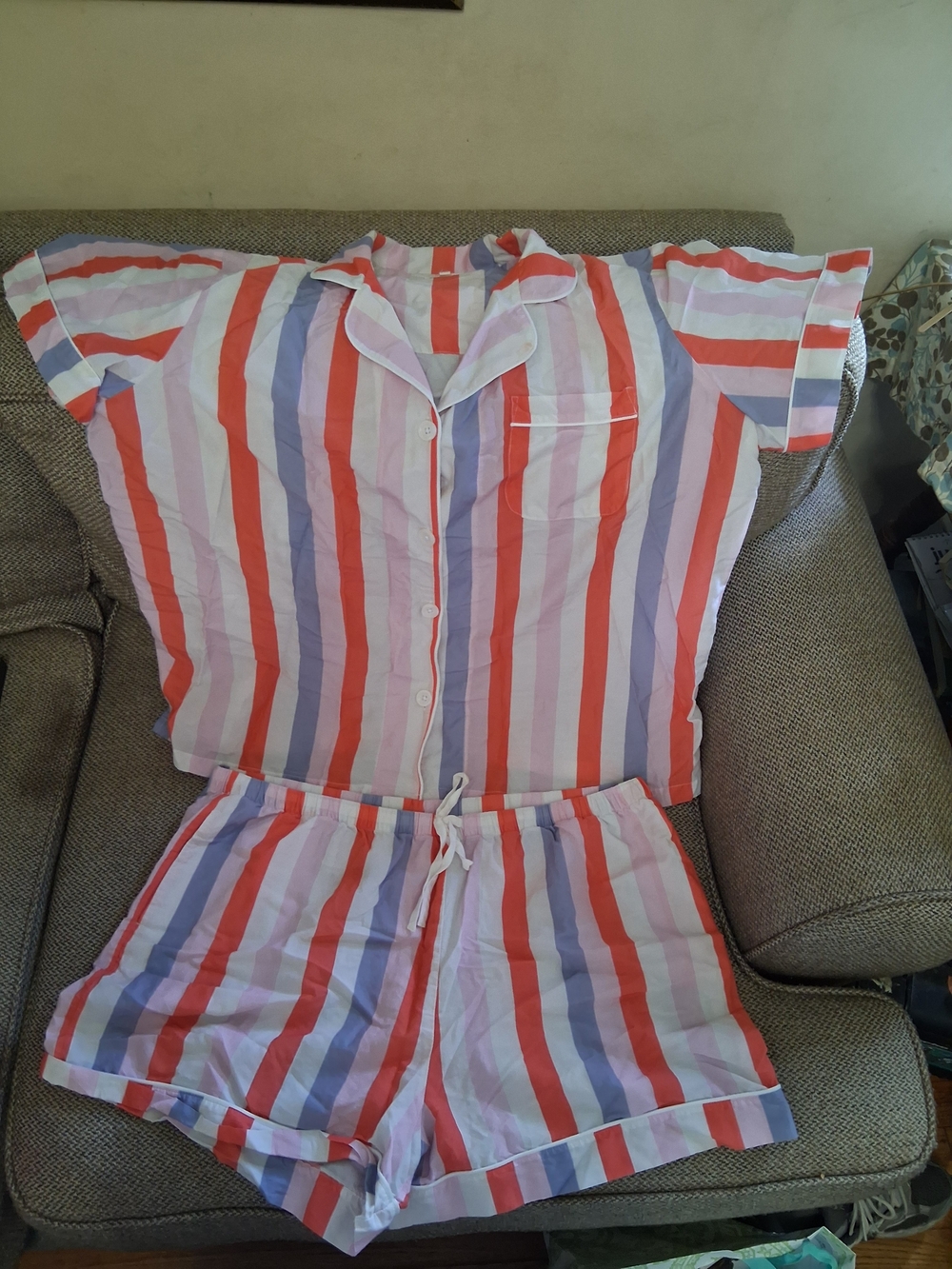 Bed Head Surfside Stripe Shorty Pajama Set Size XL
